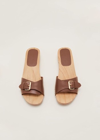 Phase Eight Buckle Front Flats Brown Australia | WA0137968